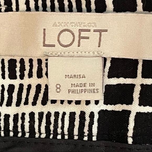 Loft Black White Ankle Pants Size 8 - Picture 6 of 9